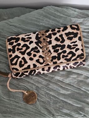 Myra Leopard Print Calf Hair Wallet